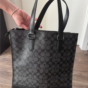 Coach Black Signature Pattern Tote